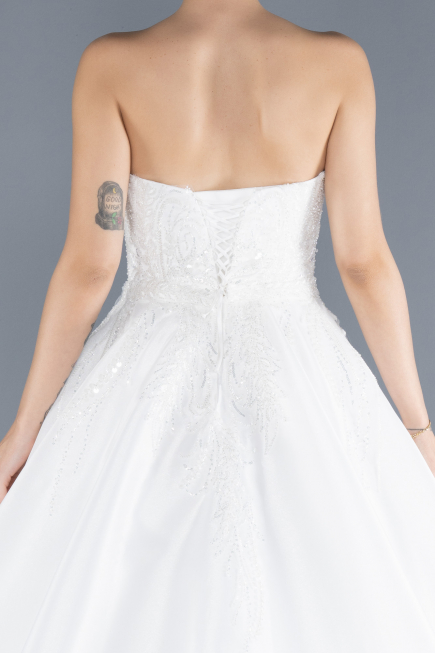 Robe de Mariée Grande Taillev Longue Blanc ABU4559
