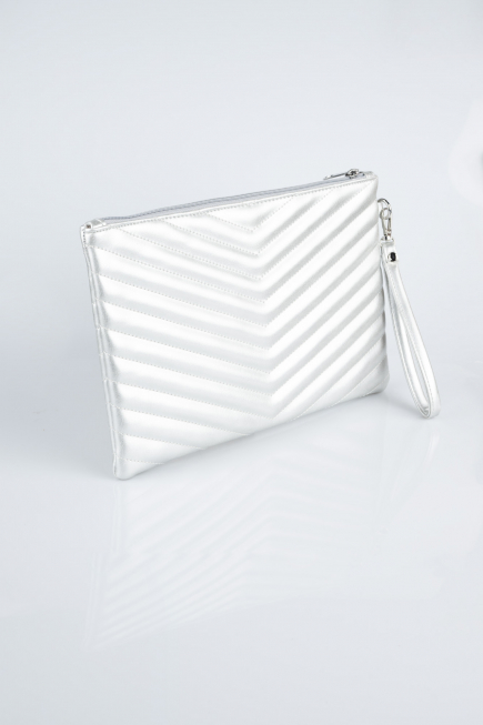 Sac de Soirée Cuir Argent KC413