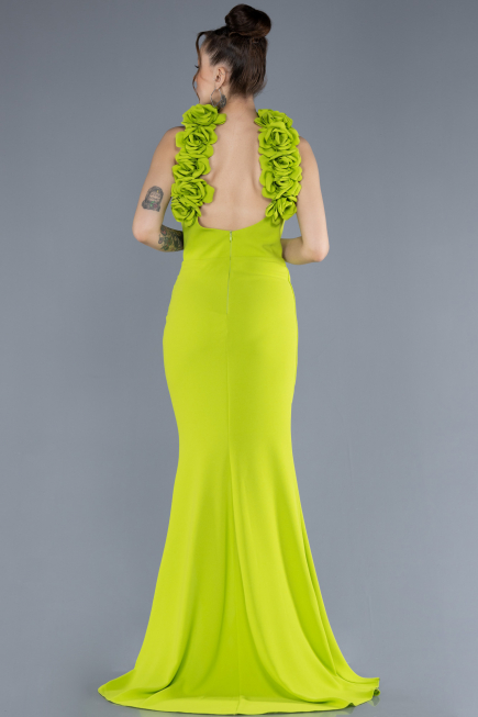 Robe de Soirée Longue Pistache vert ABU4610