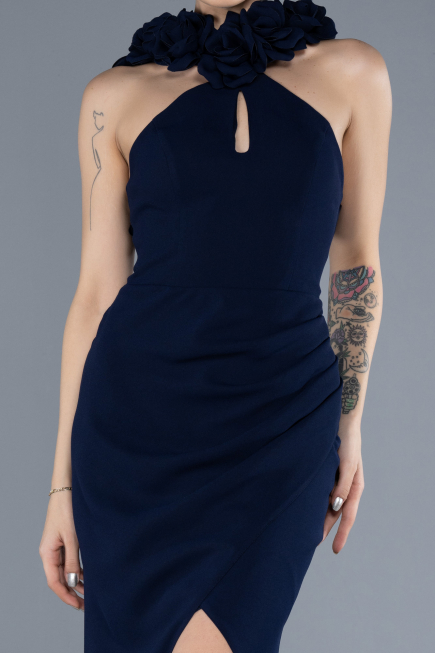 Robe de Soirée Longue Bleu Marine ABU4610