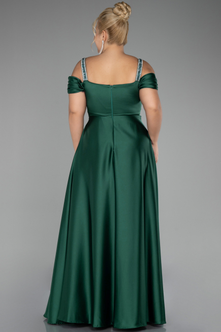 Robe de Soirée Grande Taille Longue Satin Vert ABU3277
