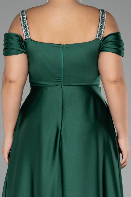 Robe de Soirée Grande Taille Longue Satin Vert ABU3277