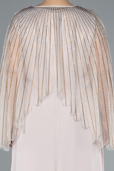 Robe De Soirée Grande Taille Longue Mousseline Beige ABU4632