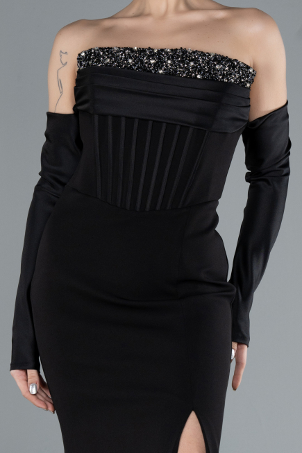 Robe Queue de Poisson Longue Noir ABU4637