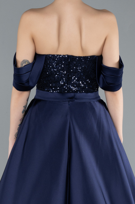 Robe de Soirée Longue Bleu Marine ABU4661