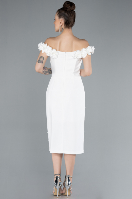 Robe de Cérémonie Midi Blanc ABK2248