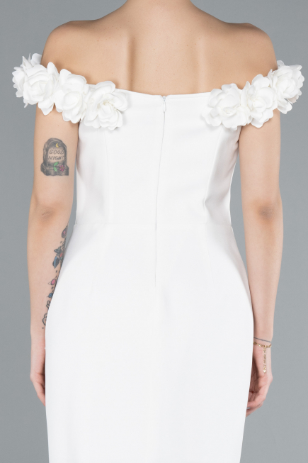 Robe de Cérémonie Midi Blanc ABK2248