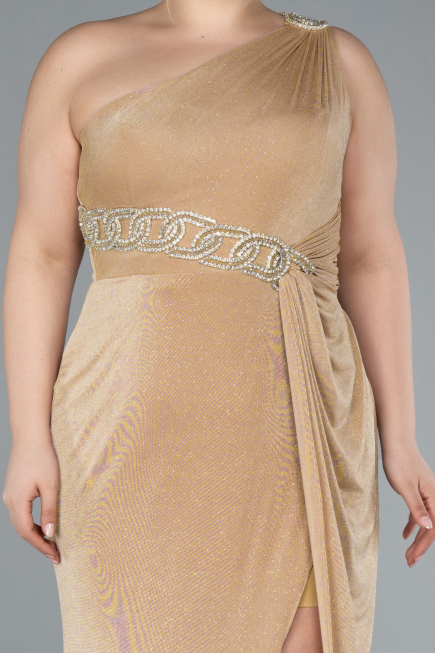 Robe De Soirée Grande Taille Longue Or ABU4601