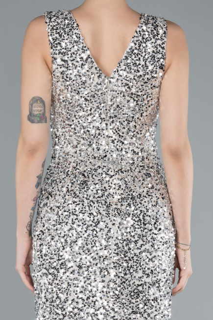 Robe de Soirée Longue Beige ABU4672