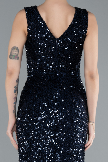 Robe de Soirée Longue Bleu Marine ABU4672