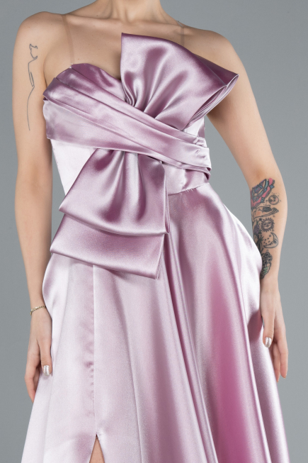 Robe de Soirée Longue Satin Poudre ABU4680