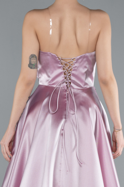 Robe de Soirée Longue Satin Poudre ABU4680