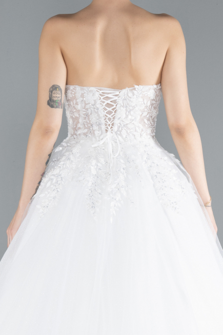Robe de Mariée Grande Taillev Longue Blanc ABG122