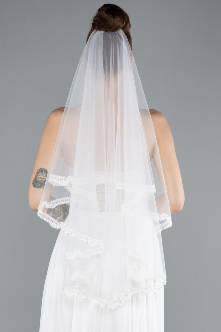 Voile De Mariage Dantelle Blanc ABK03