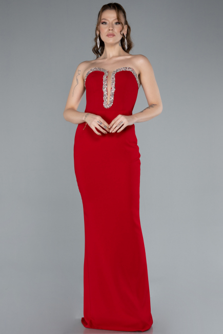 Robe de Soirée Longue Rouge ABU4687