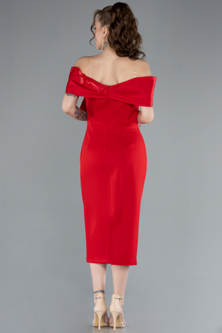 Robe De Soirée Midi Rouge ABK2263
