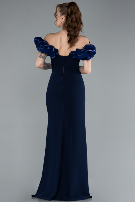 Robe de Soirée Longue Bleu Marine ABU4696