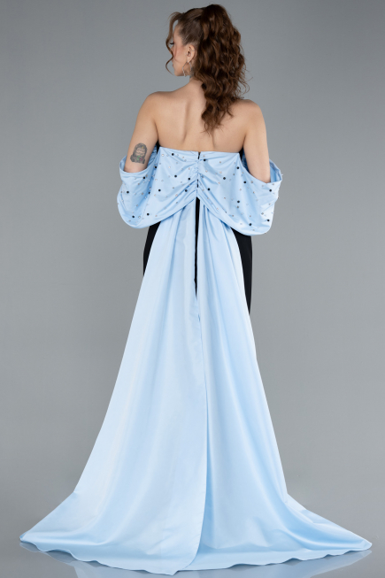 Robe de Soirée Longue Noir-Bleu ABU4701