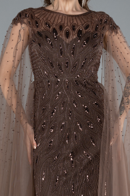 Robe de Soirée Longue Brun ABU4707