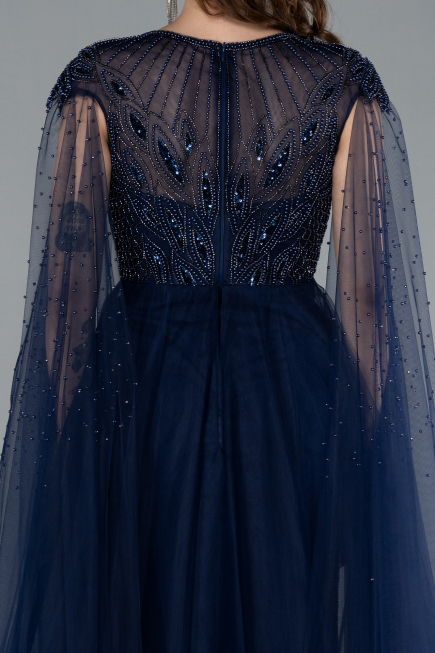 Robe de Soirée Longue Bleu Marine ABU4707