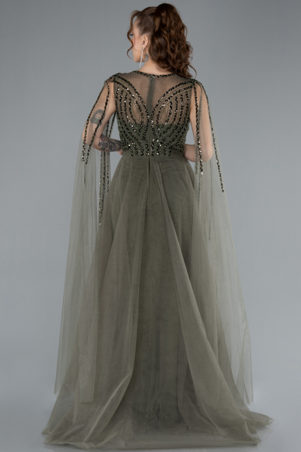 Robe de Soirée Longue Kaki ABU4709