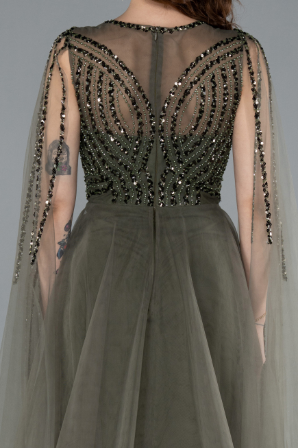 Robe de Soirée Longue Kaki ABU4709