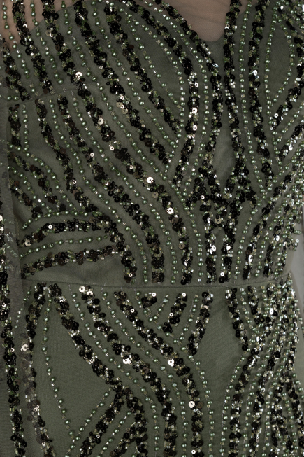 Robe de Soirée Longue Kaki ABU4709
