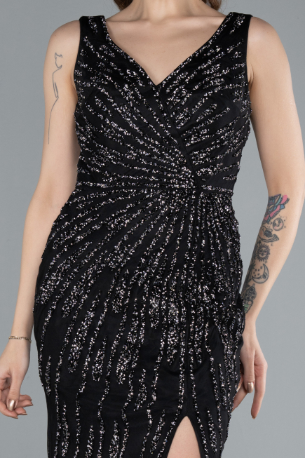 Robe De Soirée Grande Taille Longue Noir ABU4717