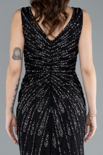 Robe De Soirée Grande Taille Longue Noir ABU4717