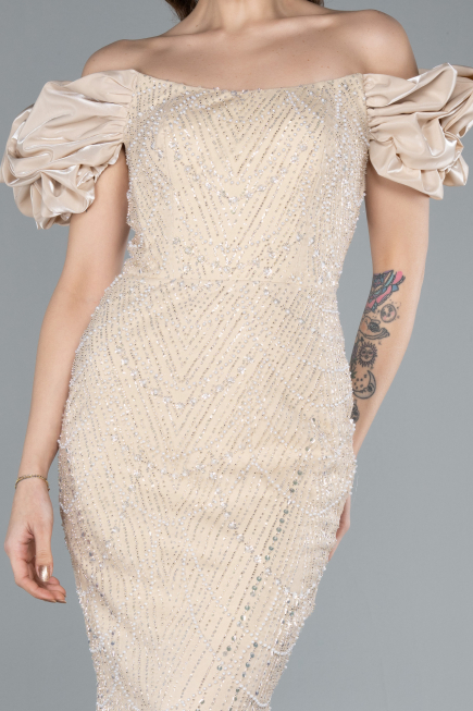 Robe Queue de Poisson Longue Or ABU4509