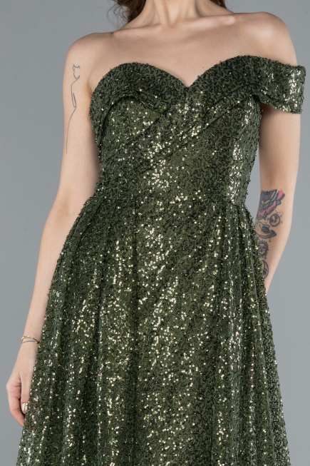 Robe de Soirée Longue Kaki ABU4691
