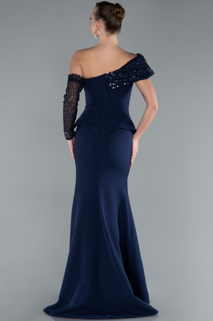 Robe de Soirée Longue Bleu Marine ABU4730