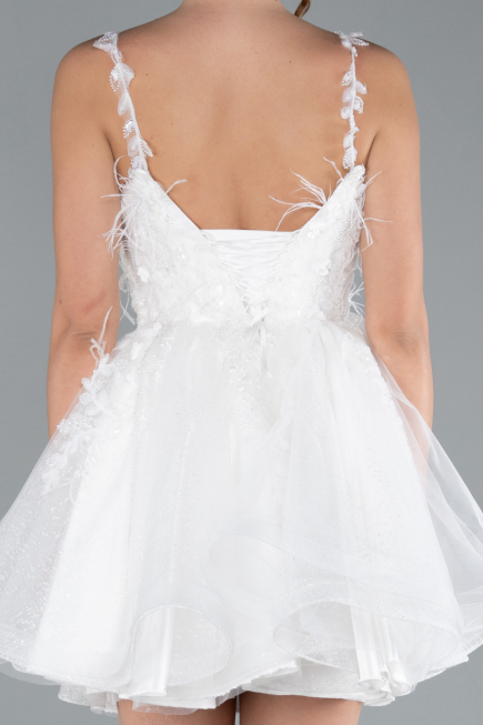 Robe de Soirée Courte Blanc ABK2214