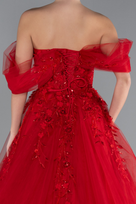 Robe De Soirée De Créateur Longue Rouge ABU4720