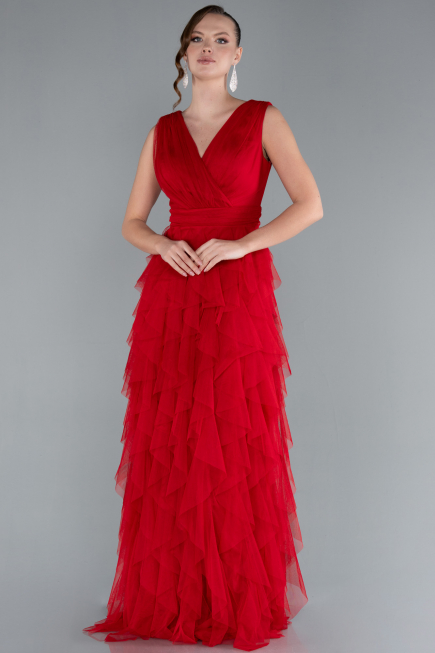 Robe de Soirée Longue Rouge ABU4723
