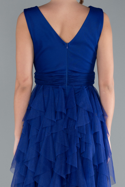 Robe de Soirée Longue Bleu Saxe ABU4723