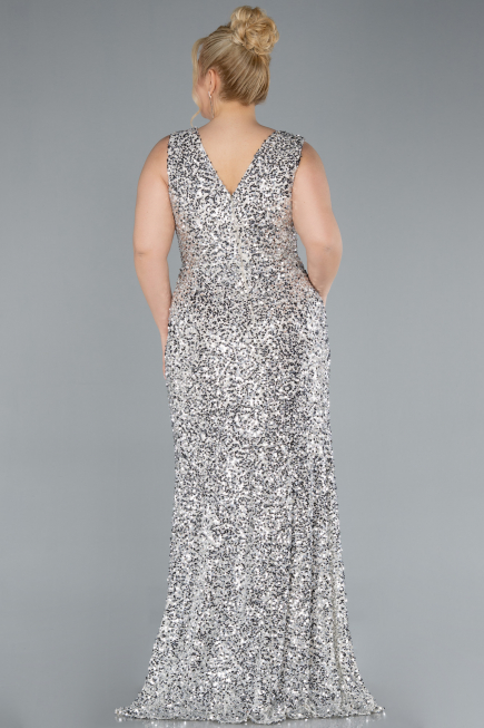 Robe de Soirée Grande Taille Longue Beige ABU4673