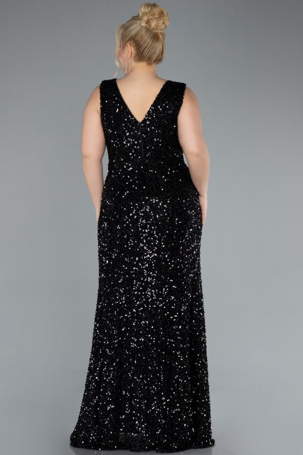 Robe de Soirée Grande Taille Longue Noir ABU4673