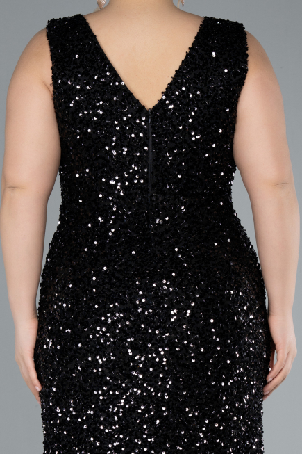 Robe de Soirée Grande Taille Longue Noir ABU4673