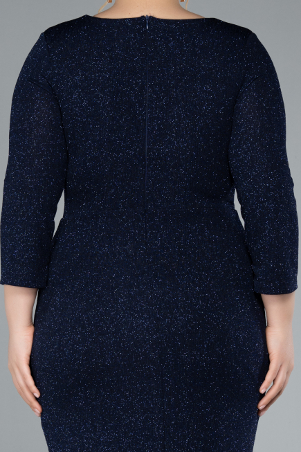 Robe de Soirée Grande Taille Midi Bleu Marine ABK2246