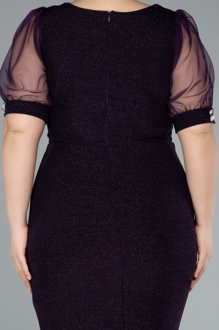 Robe De Invitation Grande Taille Courte Violet ABK2247