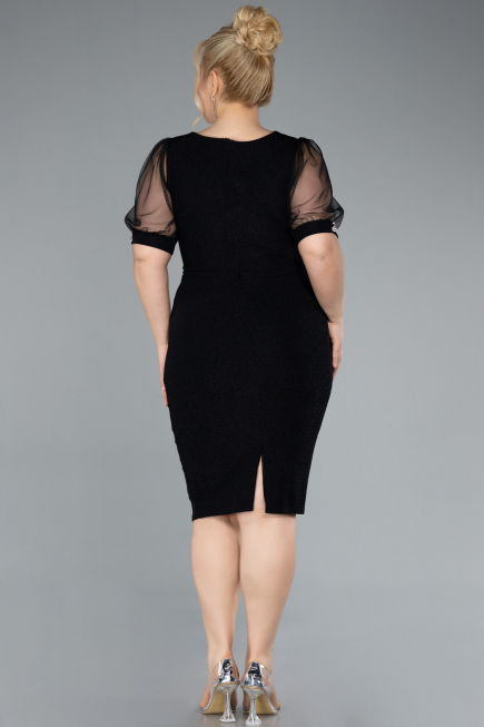 Robe De Invitation Grande Taille Courte Noir ABK2247