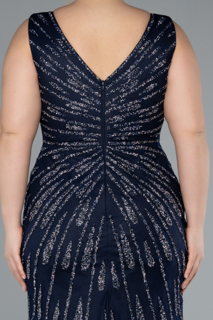 Robe De Soirée Grande Taille Longue Bleu Marine ABU4717