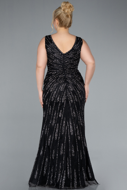 Robe De Soirée Grande Taille Longue Noir ABU4717