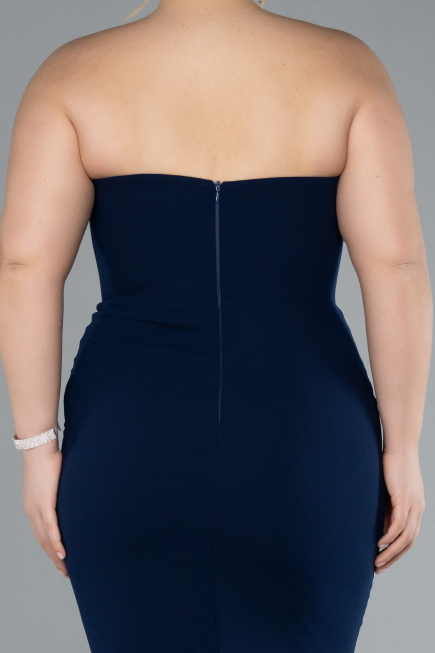 Robe De Mariée Grande Taille Longue Bleu Marine ABU4688