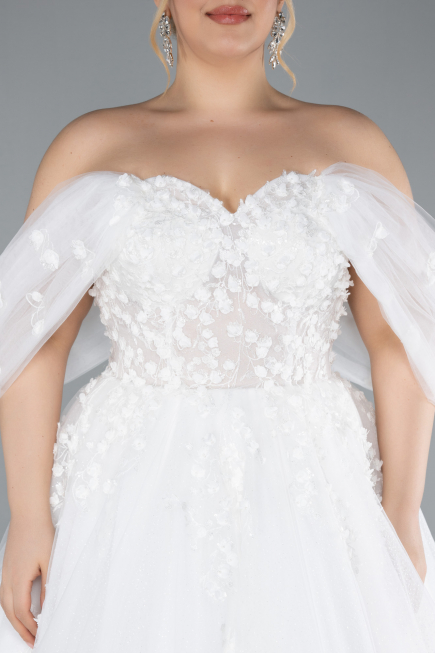 Robe de Mariée Grande Taillev Longue Blanc ABG099
