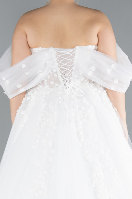 Robe de Mariée Grande Taillev Longue Blanc ABG099