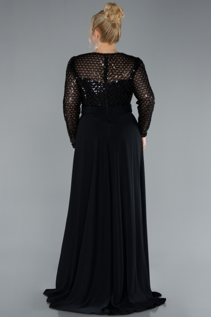 Robe de Soirée Grande Taille Longue Noir ABU4711