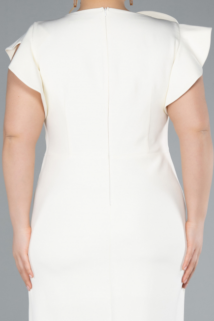 Robe De Invitation Grande Taille Midi Crème ABK2278