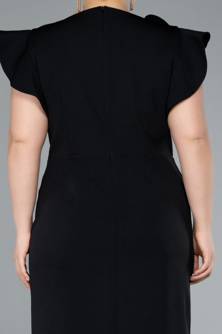 Robe De Invitation Grande Taille Midi Noir ABK2278